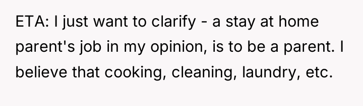 ETA: I just want to clarify - a stay at...
