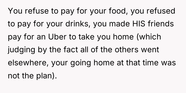 You refuse to pay for your food, you refused to...