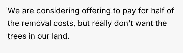 We are considering offering to pay for half of the...