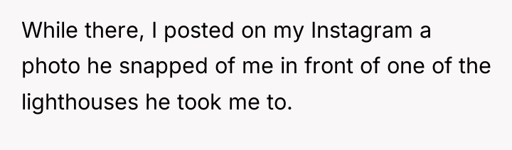 While there, I posted on my Instagram a photo he...