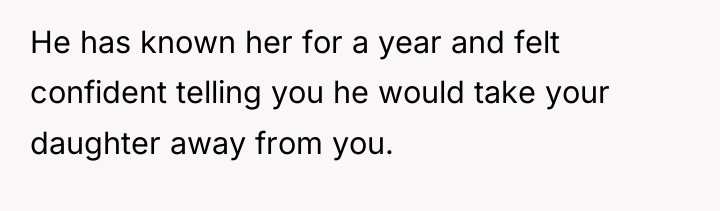He has known her for a year and felt confident...