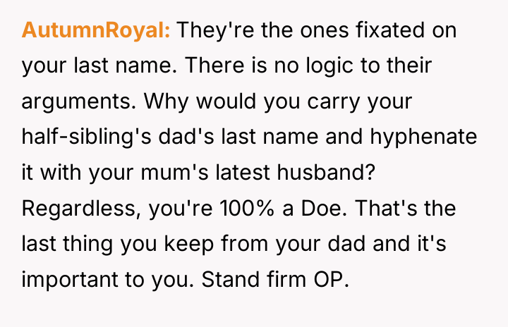 AutumnRoyal They're the ones fixated on your last name. There...