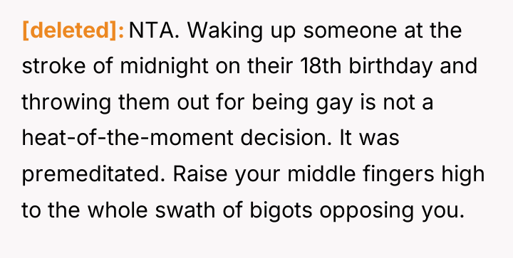 [deleted] NTA. Waking up someone at the stroke of midnight...