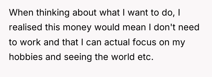 When thinking about what I want to do, I realised...