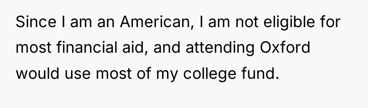 Since I am an American, I am not eligible for...