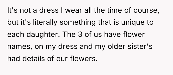 It's not a dress I wear all the time of...