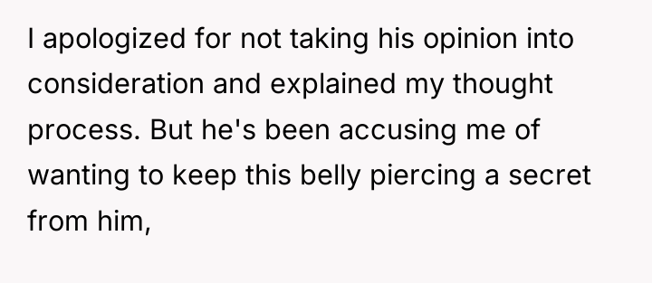I apologized for not taking his opinion into consideration and...