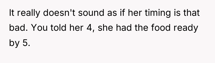 It really doesn't sound as if her timing is that...