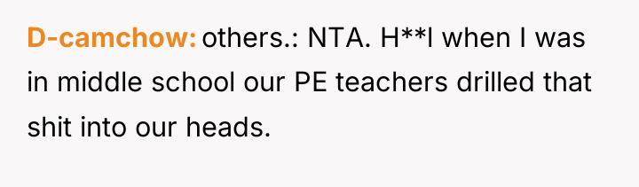 D-camchow others.: NTA. H**l when I was in middle school...