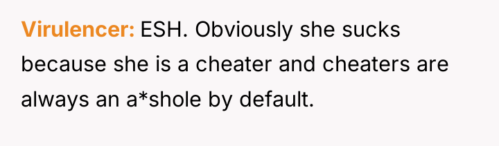 Virulencer ESH. Obviously she sucks because she is a cheater...