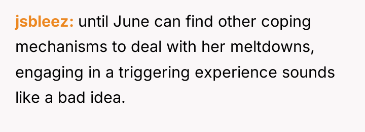 jsbleez until June can find other coping mechanisms to deal...
