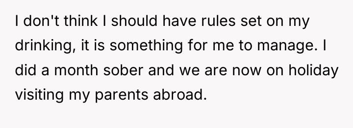 I don't think I should have rules set on my...