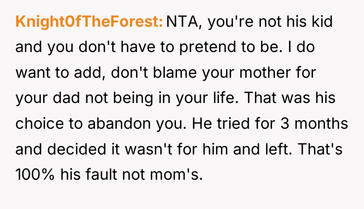 Knight0fTheForest NTA, you're not his kid and you don't have...