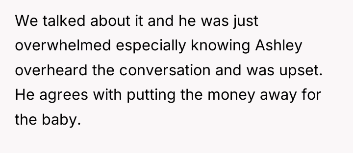 We talked about it and he was just overwhelmed especially...