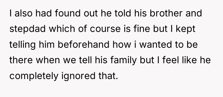 I also had found out he told his brother and...