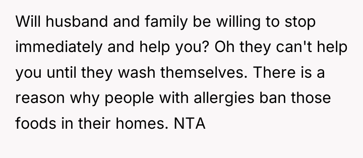 Will husband and family be willing to stop immediately and...