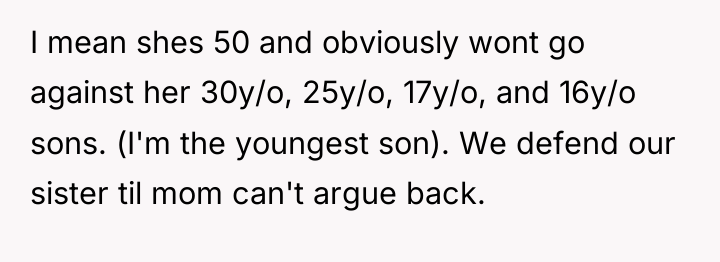 I mean shes 50 and obviously wont go against her...