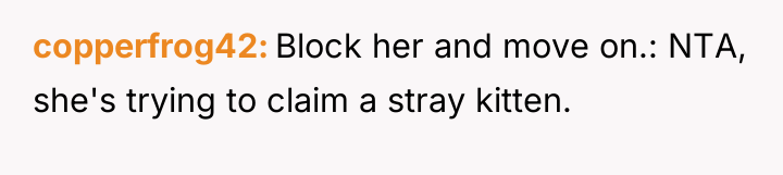copperfrog42 Block her and move on.: NTA, she's trying to...