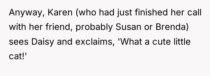 Anyway, Karen (who had just finished her call with her...
