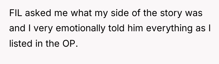 FIL asked me what my side of the story was...