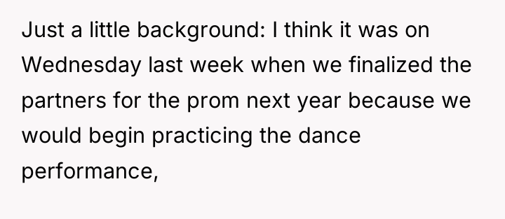 Just a little background: I think it was on Wednesday...