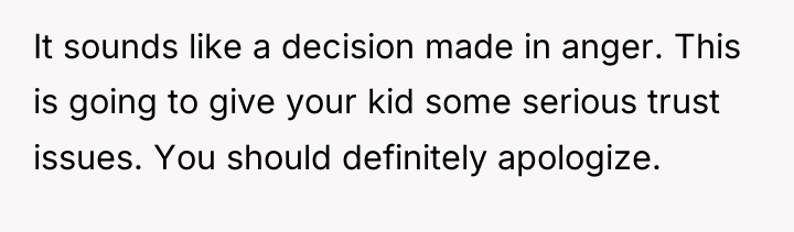 It sounds like a decision made in anger. This is...