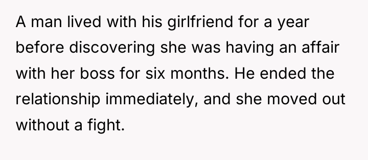 A man lived with his girlfriend for a year before...