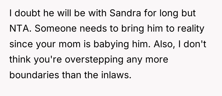 I doubt he will be with Sandra for long but...