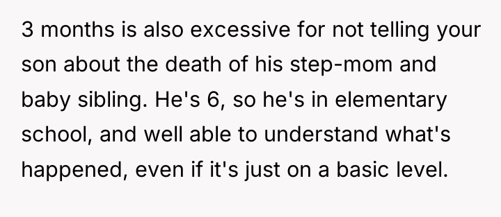 3 months is also excessive for not telling your son...