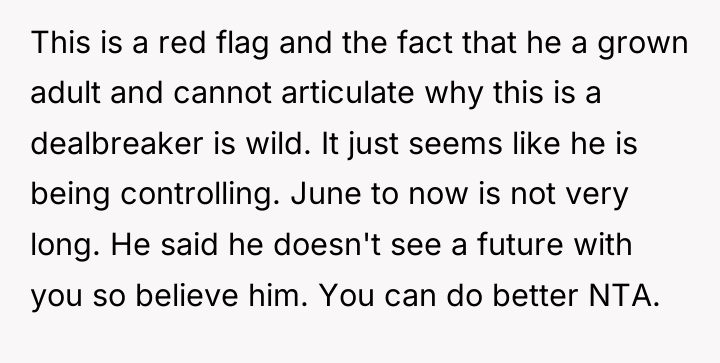 This is a red flag and the fact that he...