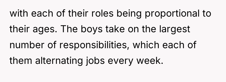 with each of their roles being proportional to their ages....