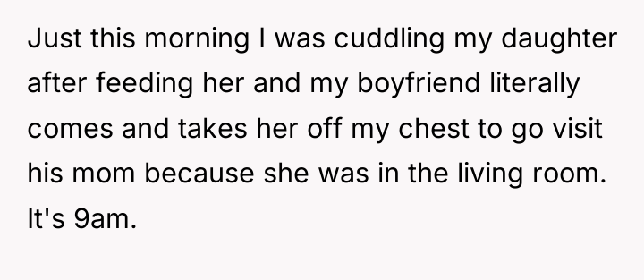 Just this morning I was cuddling my daughter after feeding...