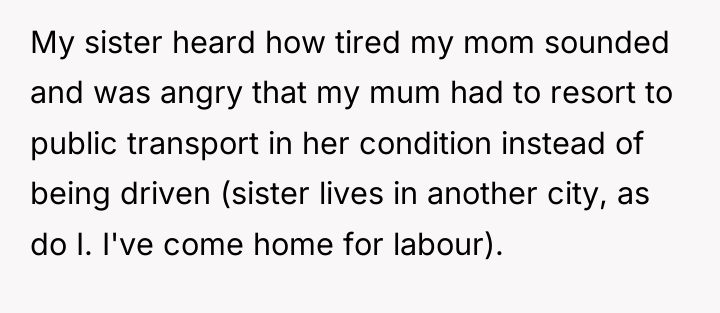 My sister heard how tired my mom sounded and was...