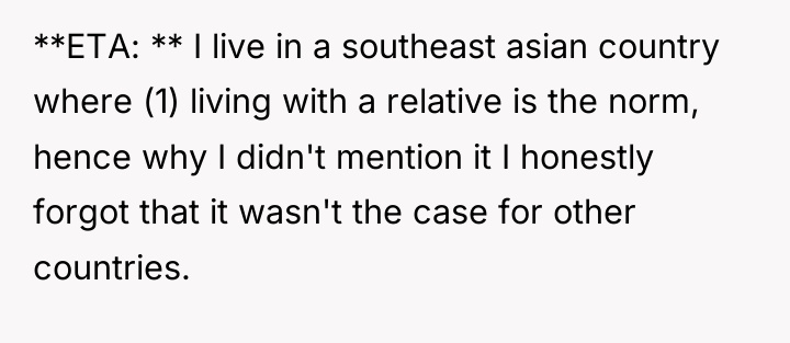 **ETA: ** I live in a southeast asian country where...