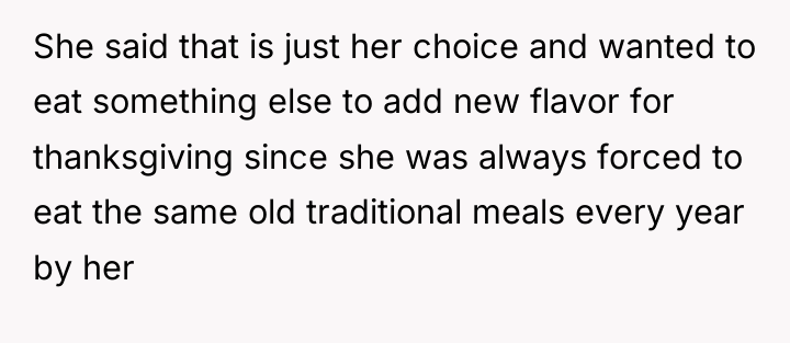 She said that is just her choice and wanted to...