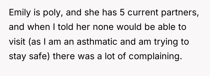 Emily is poly, and she has 5 current partners, and...