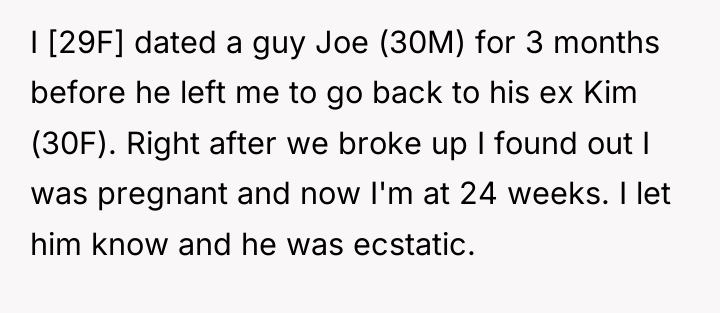 I [29F] dated a guy Joe (30M) for 3 months...