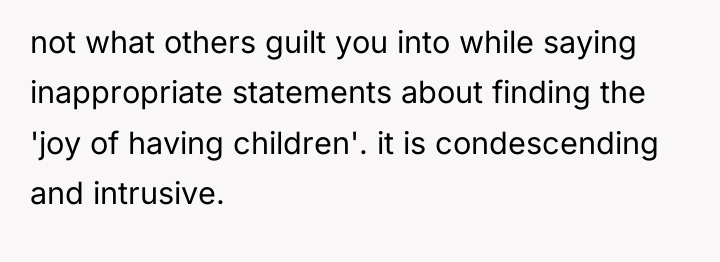 not what others guilt you into while saying inappropriate statements...