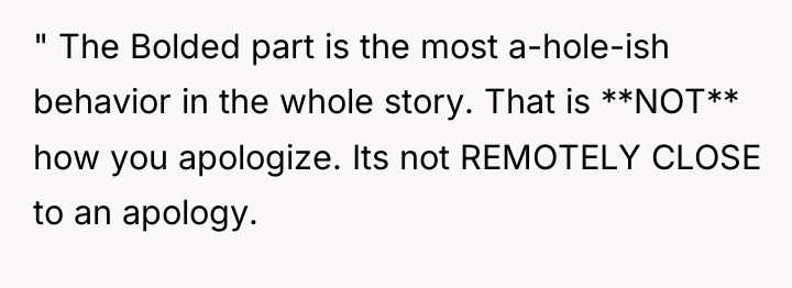 " The Bolded part is the most a-hole-ish behavior in...