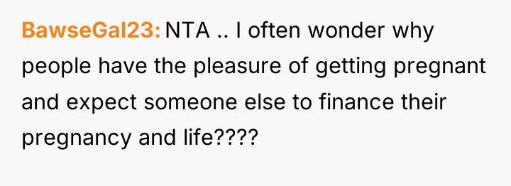BawseGal23 NTA .. I often wonder why people have the...