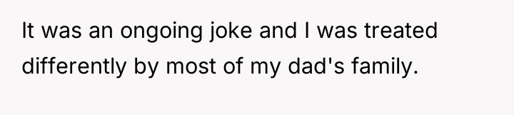 It was an ongoing joke and I was treated differently...