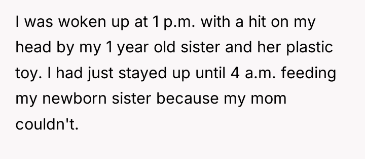 I was woken up at 1 p.m. with a hit...