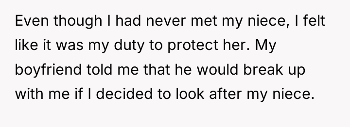 Even though I had never met my niece, I felt...