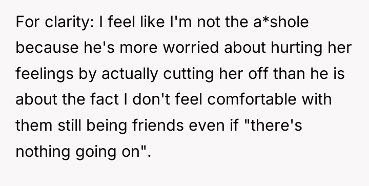 For clarity: I feel like I'm not the a*shole because...