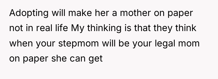 Adopting will make her a mother on paper not in...