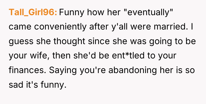 Tall_Girl96 Funny how her "eventually" came conveniently after y'all were...