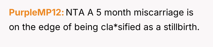 PurpleMP12 NTA A 5 month miscarriage is on the edge...