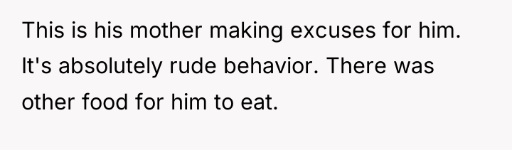 This is his mother making excuses for him. It's absolutely...