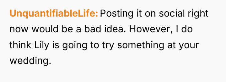 UnquantifiableLife Posting it on social right now would be a...