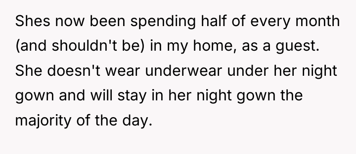 Shes now been spending half of every month (and shouldn't...